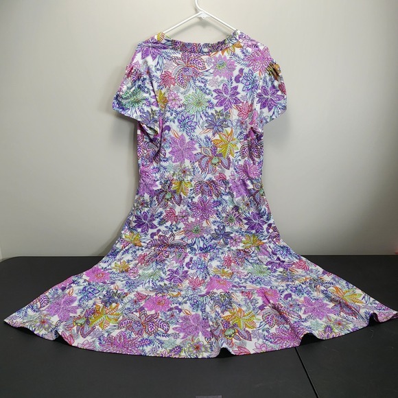 Jude Connally Libby Dress Paisley Purple Tiered Midi  XL - Picture 3 of 9